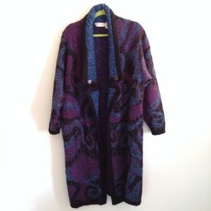 Vintage Long Chunky Cardigan Sweater Small Medium